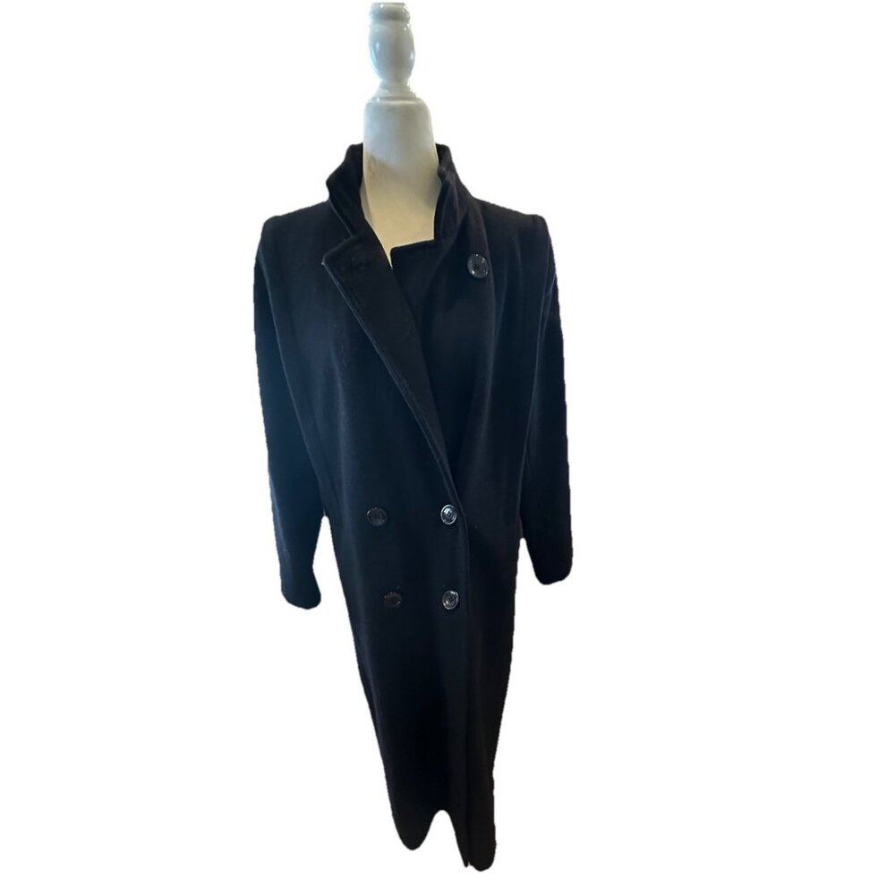 VTG Forecaster of Boston Women's Size 10 Black Wool Blend Double Breasted Long